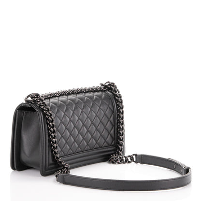 Chanel Caviar Quilted Medium Boy Flap So Black 4 of 8