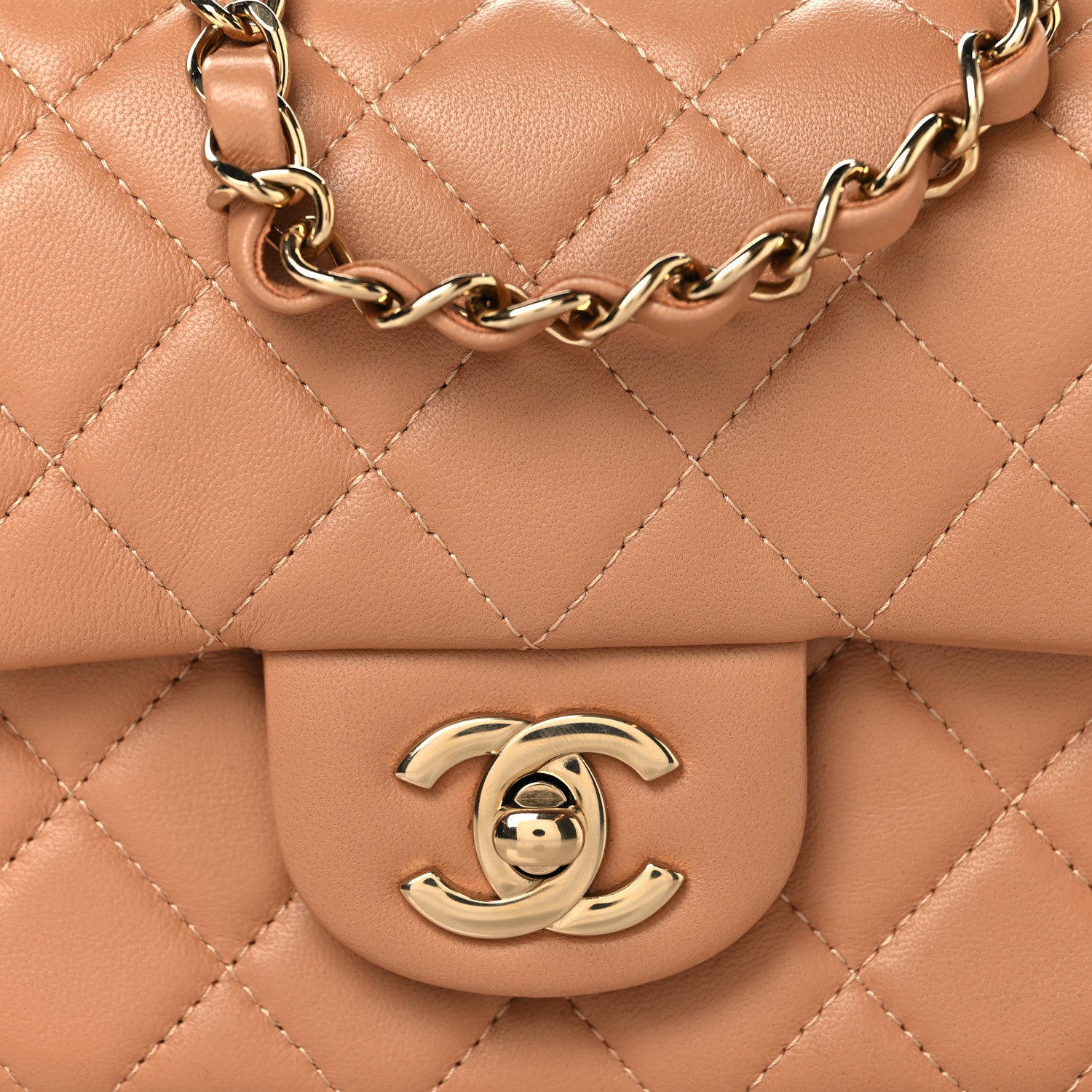 Chanel Lambskin Quilted Mini Rectangular Flap Brown 8 of 10