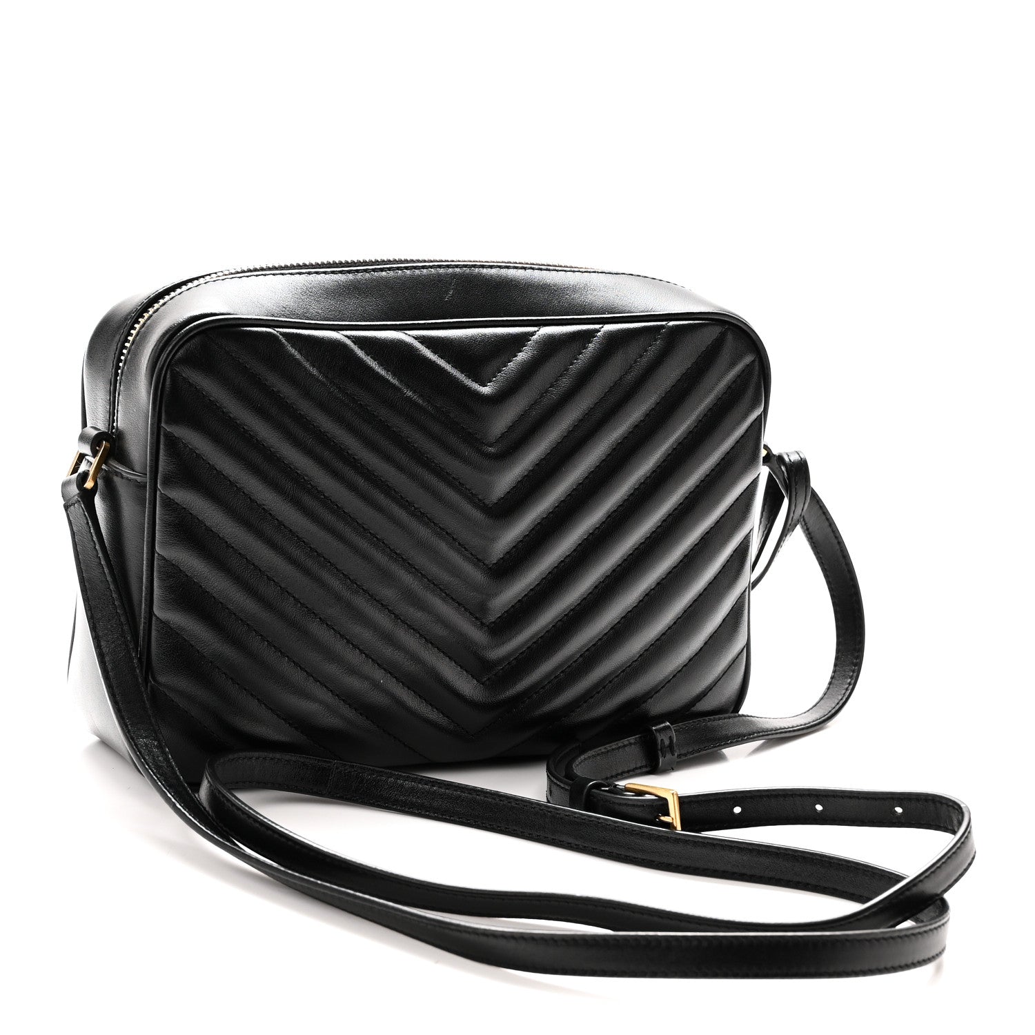 Saint Laurent Calfskin Matelasse Monogram Lou Camera Bag Black 3 of 10