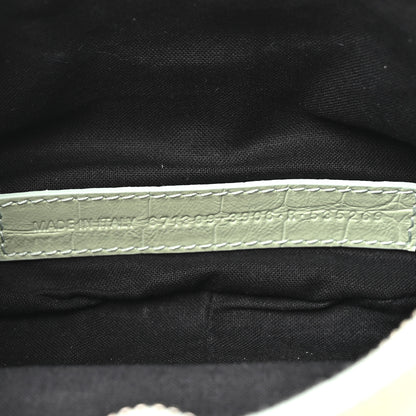 Balenciaga Extra Supple Calfskin Crocodile Embossed Le Cagole Shoulder Bag XS Light Green 8 of 11