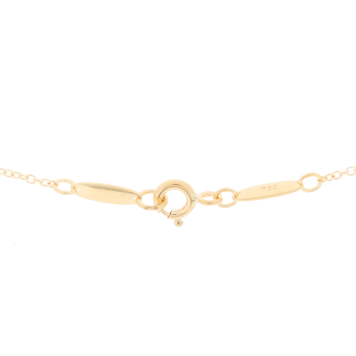 18K Yellow Gold Rhodonite Elsa Peretti Open Heart Pendant Necklace