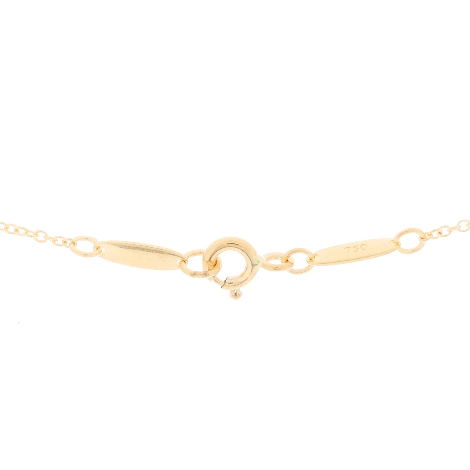 Tiffany 18K Yellow Gold Rhodonite Elsa Peretti Open Heart Pendant Necklace 4 of 4