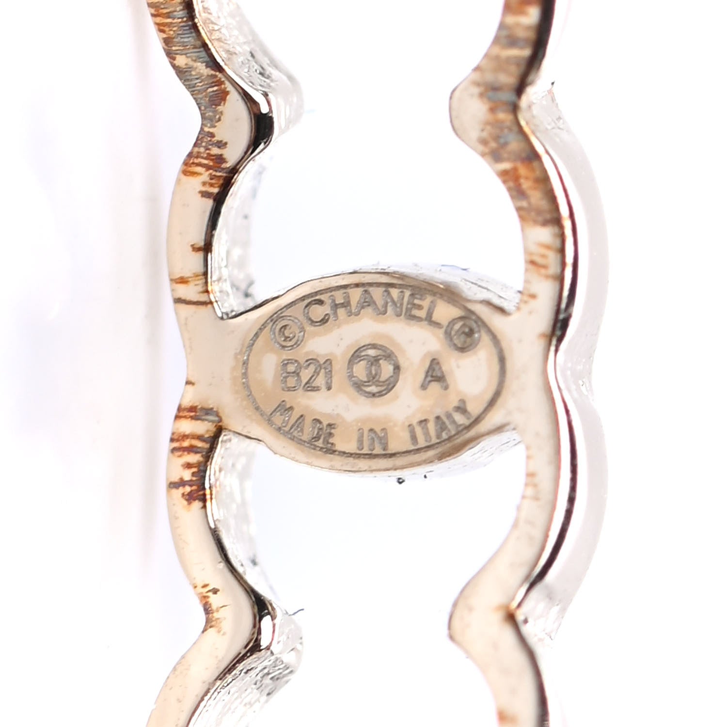 Chanel Metal CC Hoop Earrings Gold 4 of 4
