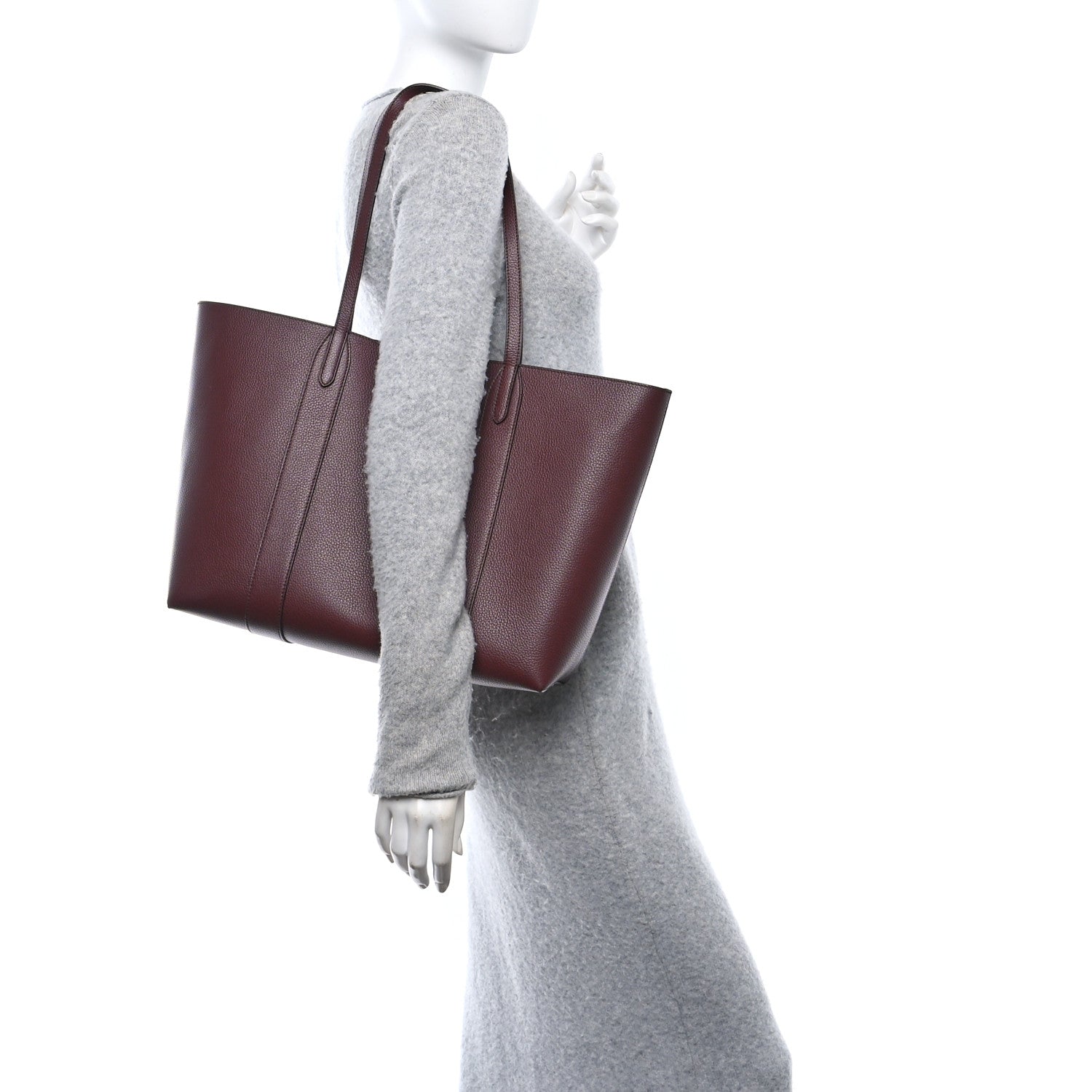 Mulberry Small Classic Grain Bayswater Tote Burgundy Oxford Blue 2 of 10