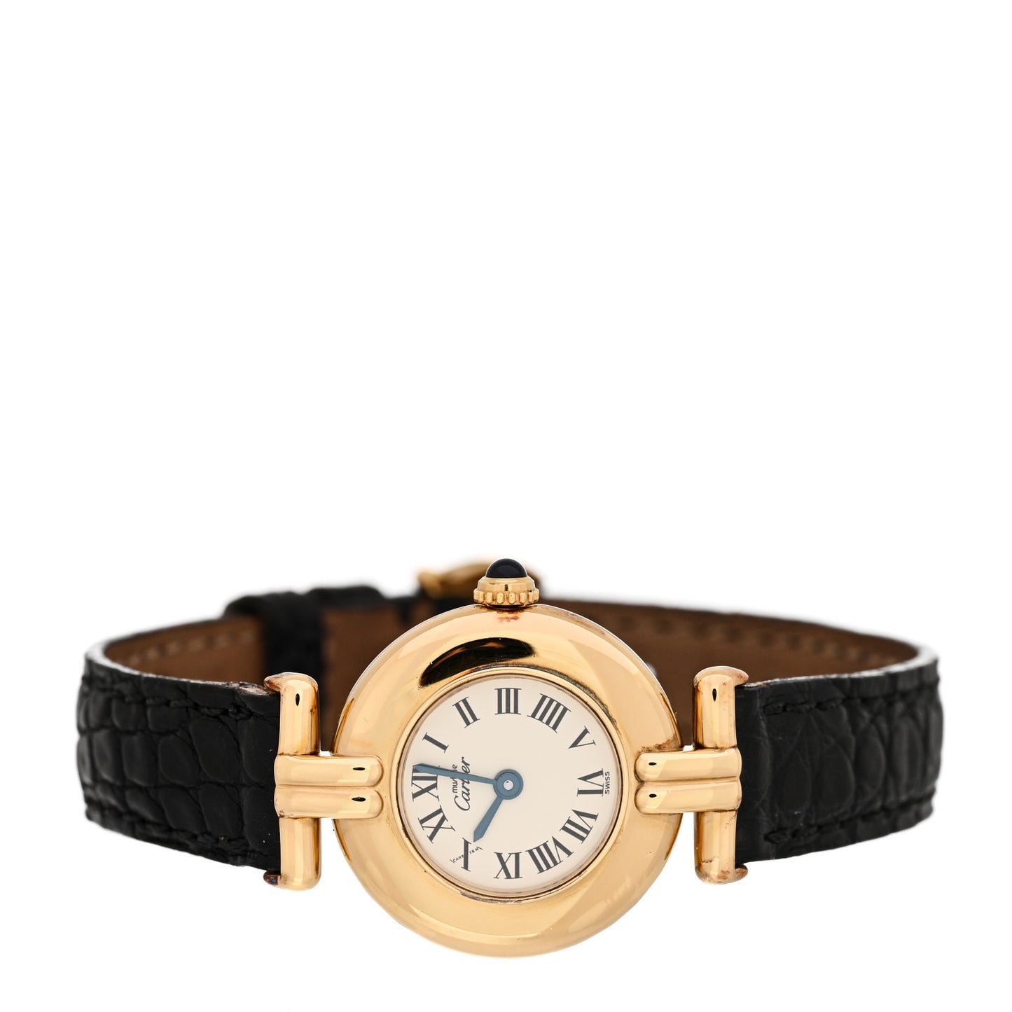 Sterling Silver Vermeil Alligator 24mm Must de Colisee Quartz Watch