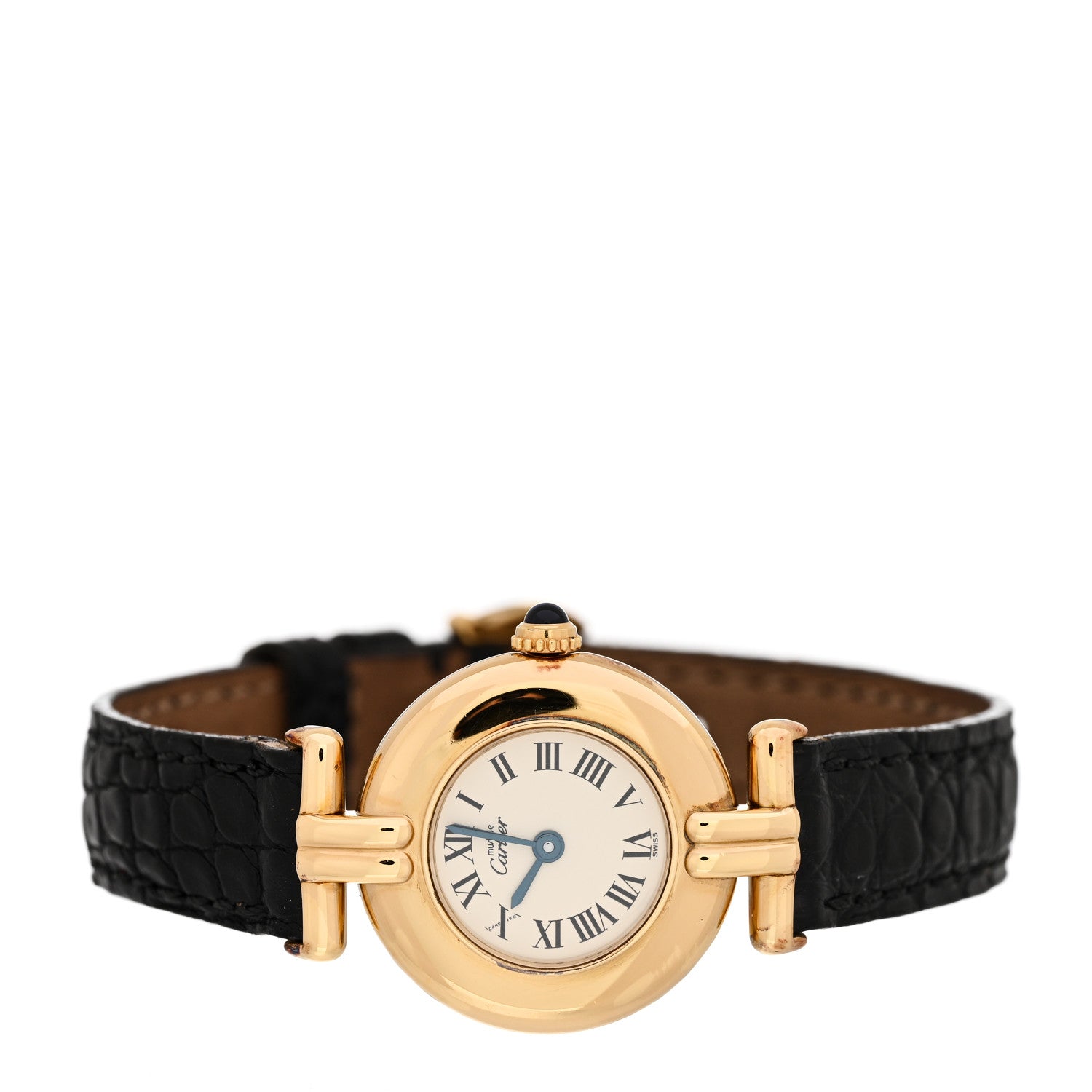 Cartier Sterling Silver Vermeil Alligator 24mm Must de Colisee Quartz Watch 2 of 9