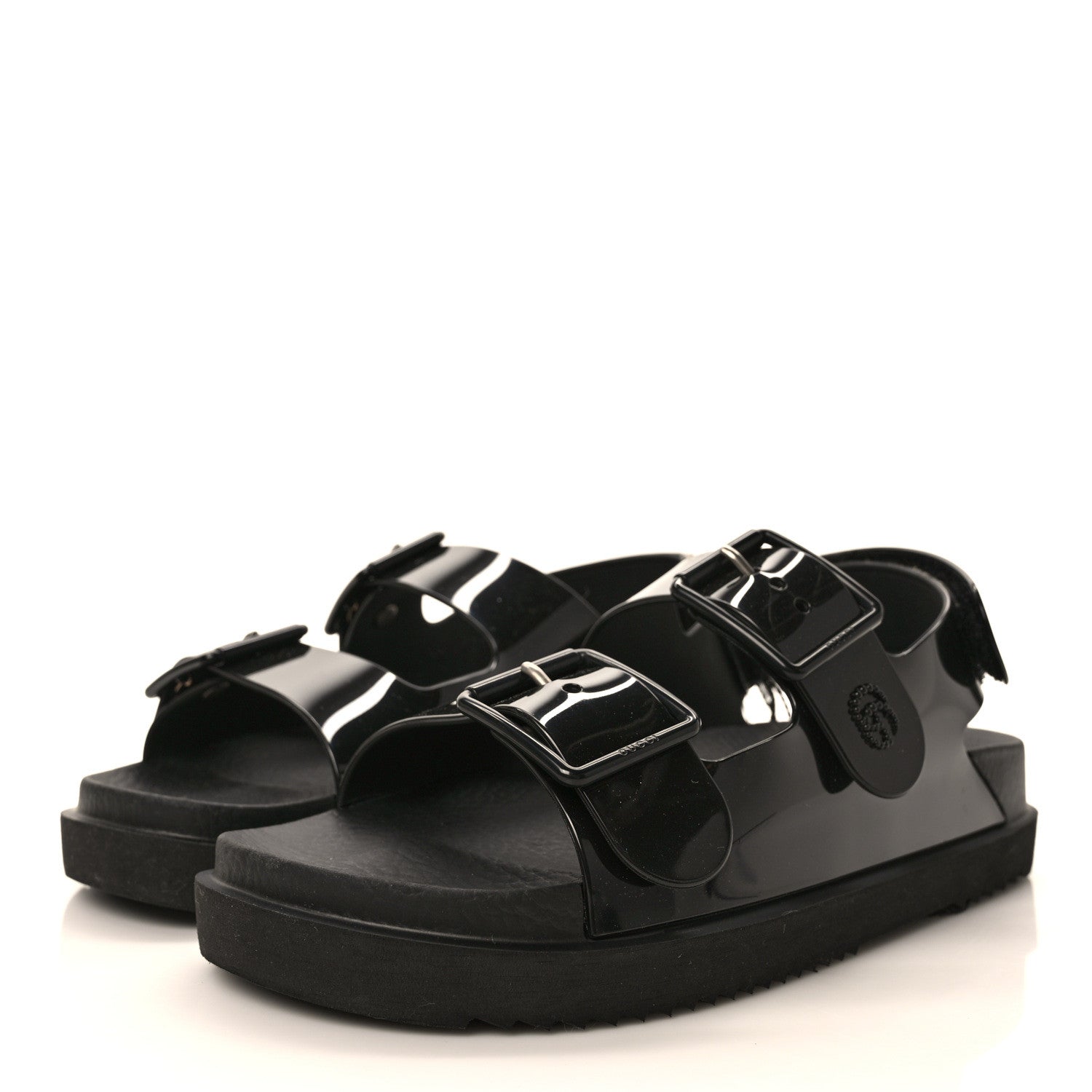 Gucci Rubber Mini Double G Womens Isla Dad Sandals 37 Black 3 of 8