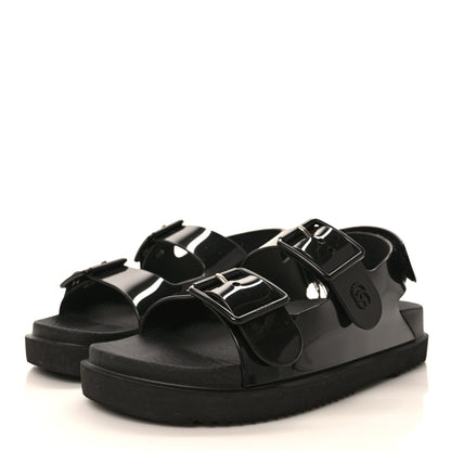 Gucci Rubber Mini Double G Womens Isla Dad Sandals 37 Black 3 of 8