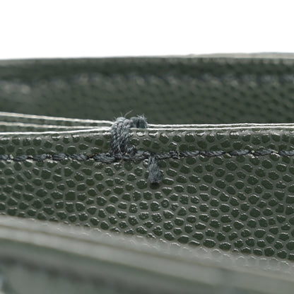 Saint Laurent Grain de Poudre Matelasse Chevron Medium Tribeca Shopping Bag Vert Fonce 11 of 11