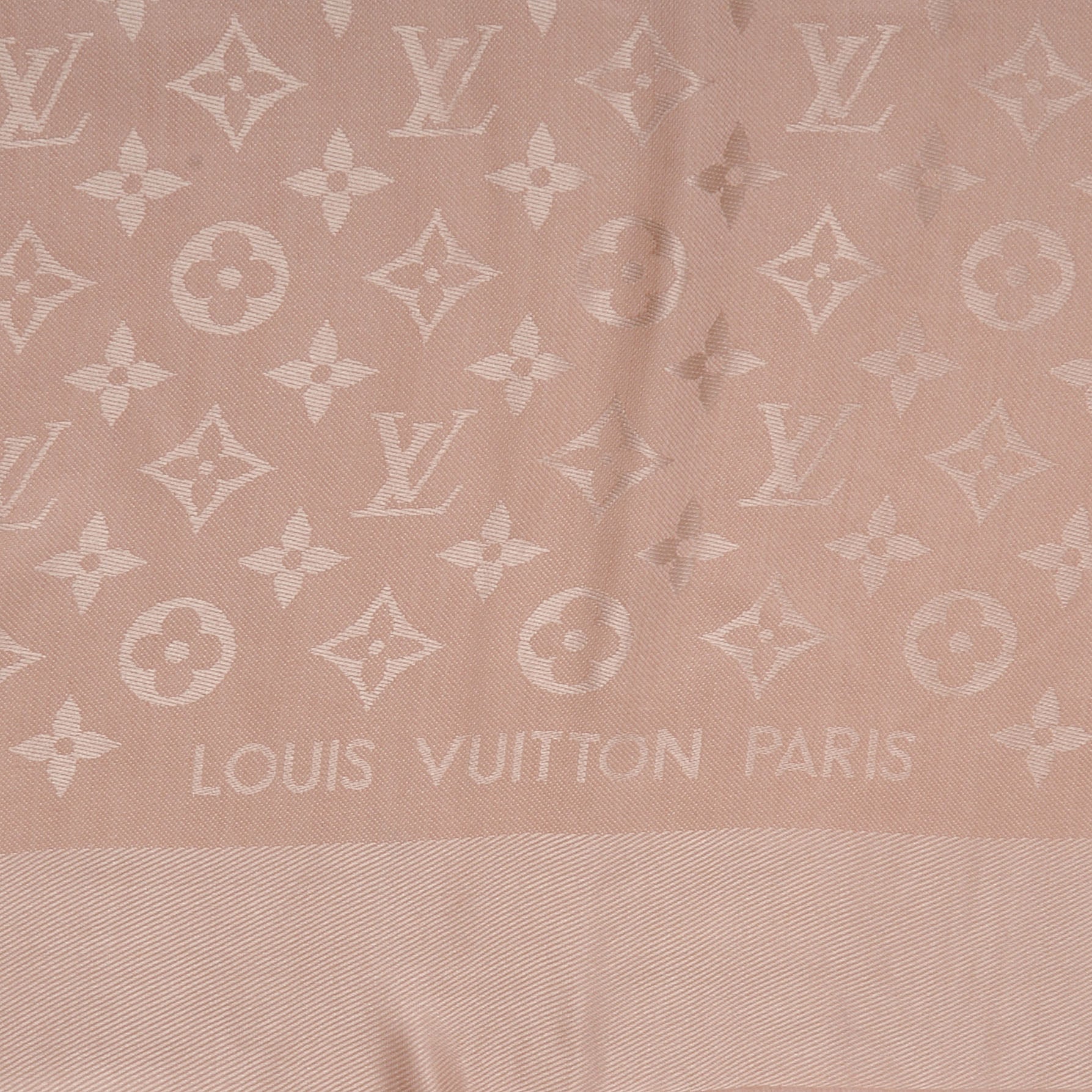 Louis Vuitton Wool Silk Monogram Shawl Nude 1 of 5