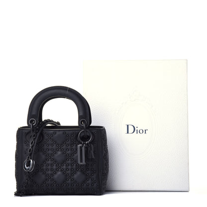 Christian Dior Ultra Matte Calfskin Cannage Studded Mini Supple Lady Dior Black 9 of 9