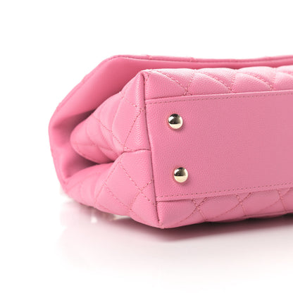 Chanel Caviar Lizard Embossed Quilted Mini Coco Handle Flap Pink 9 of 11