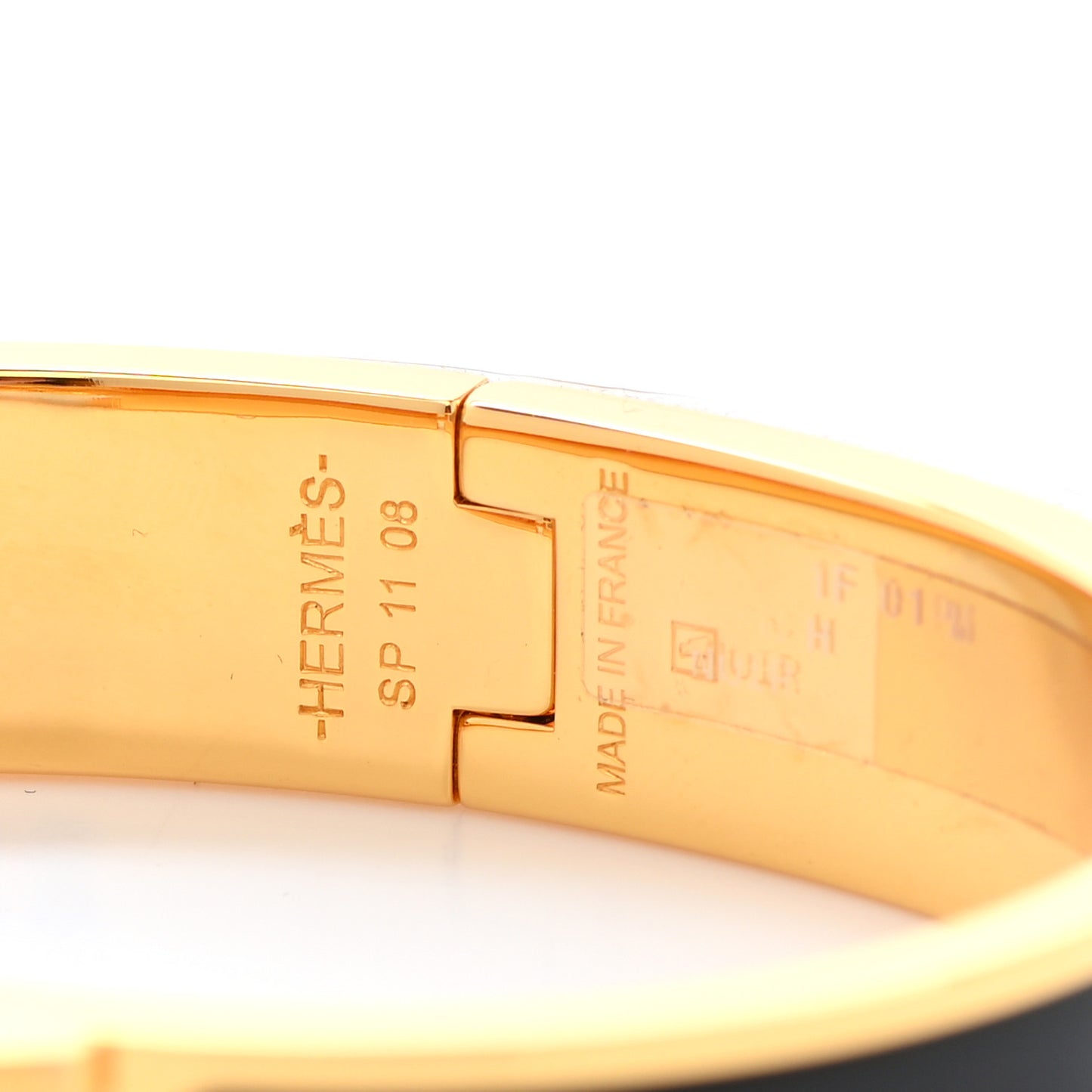 Enamel Narrow Clic Clac H Bracelet PM Black