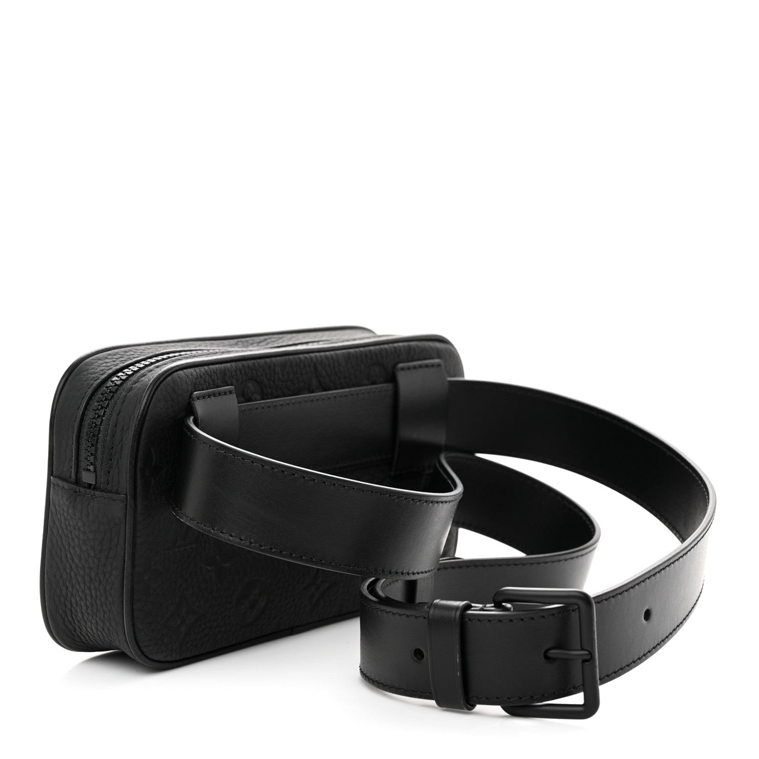 Louis Vuitton Taurillon Monogram Uniformes Solar Ray Soft Pochette Volga Belt Bag Black 3 of 9