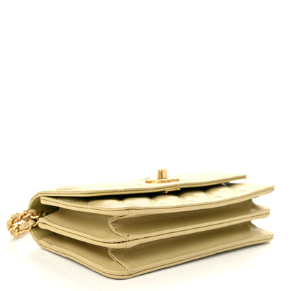 Chanel Caviar Quilted Chain Link Clutch With Chain Light Green 4 of 12
