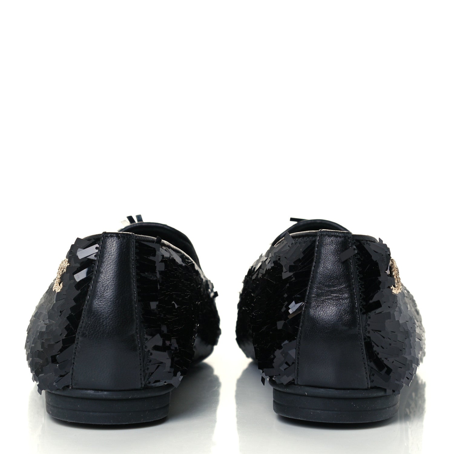 Chanel Sequin CC Loafers 37.5 Black 6 of 11