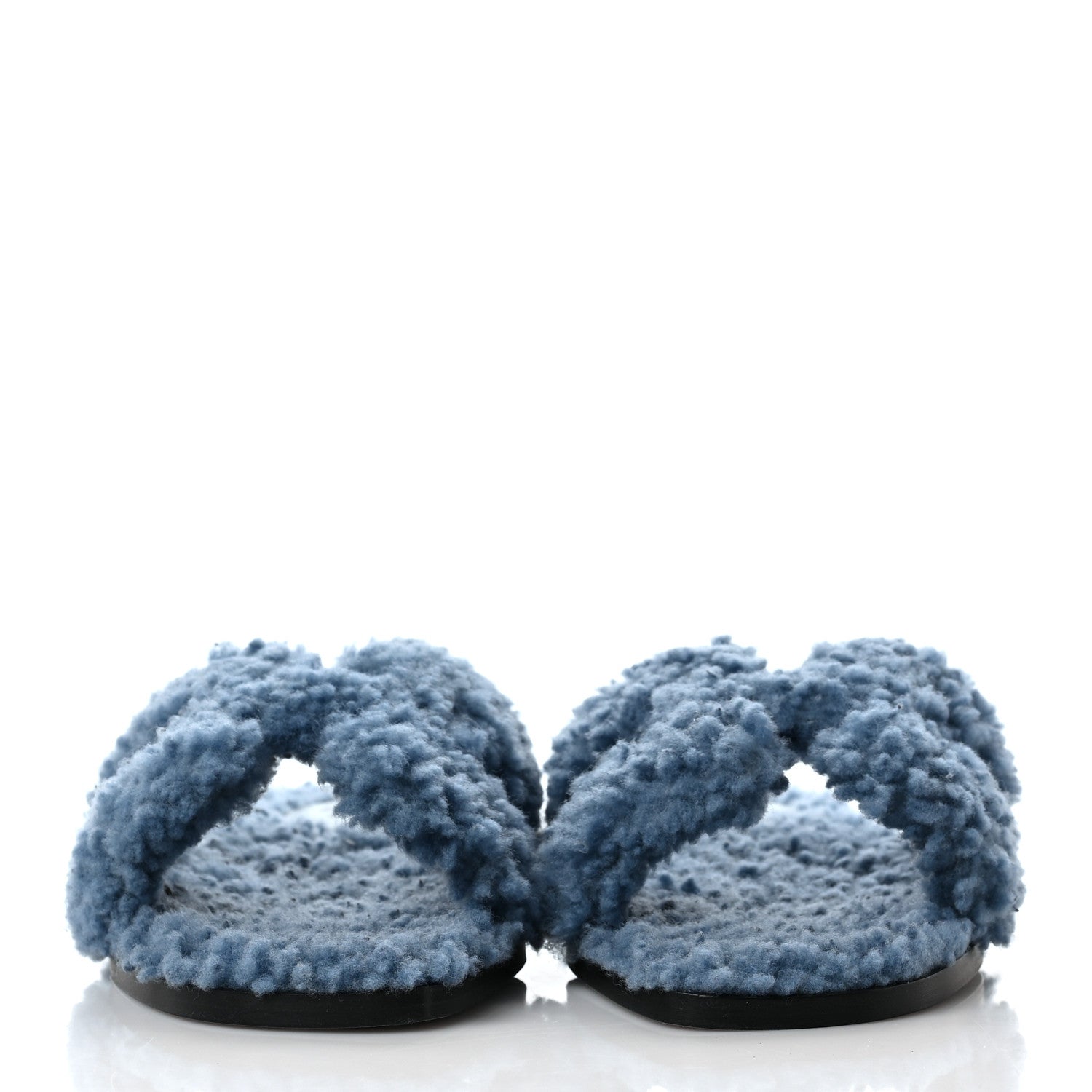 Hermes Woolskin Oran Sandals 35 Bleu 2 of 8