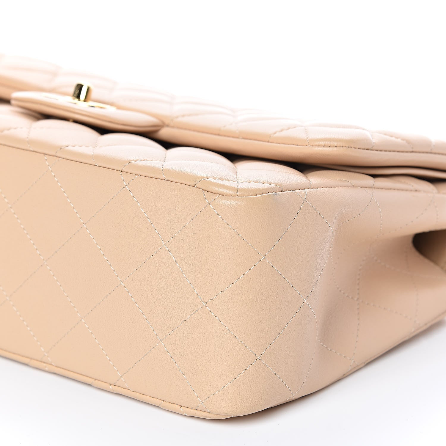 Chanel Lambskin Quilted Jumbo Double Flap Beige Clair 9 of 13