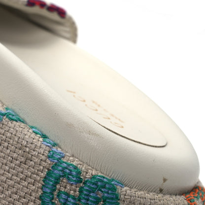 Gucci Linen Psychedelic Mini GG Monogram Angelina Platform 55mm Slide Sandals 36 Multicolor 12 of 14