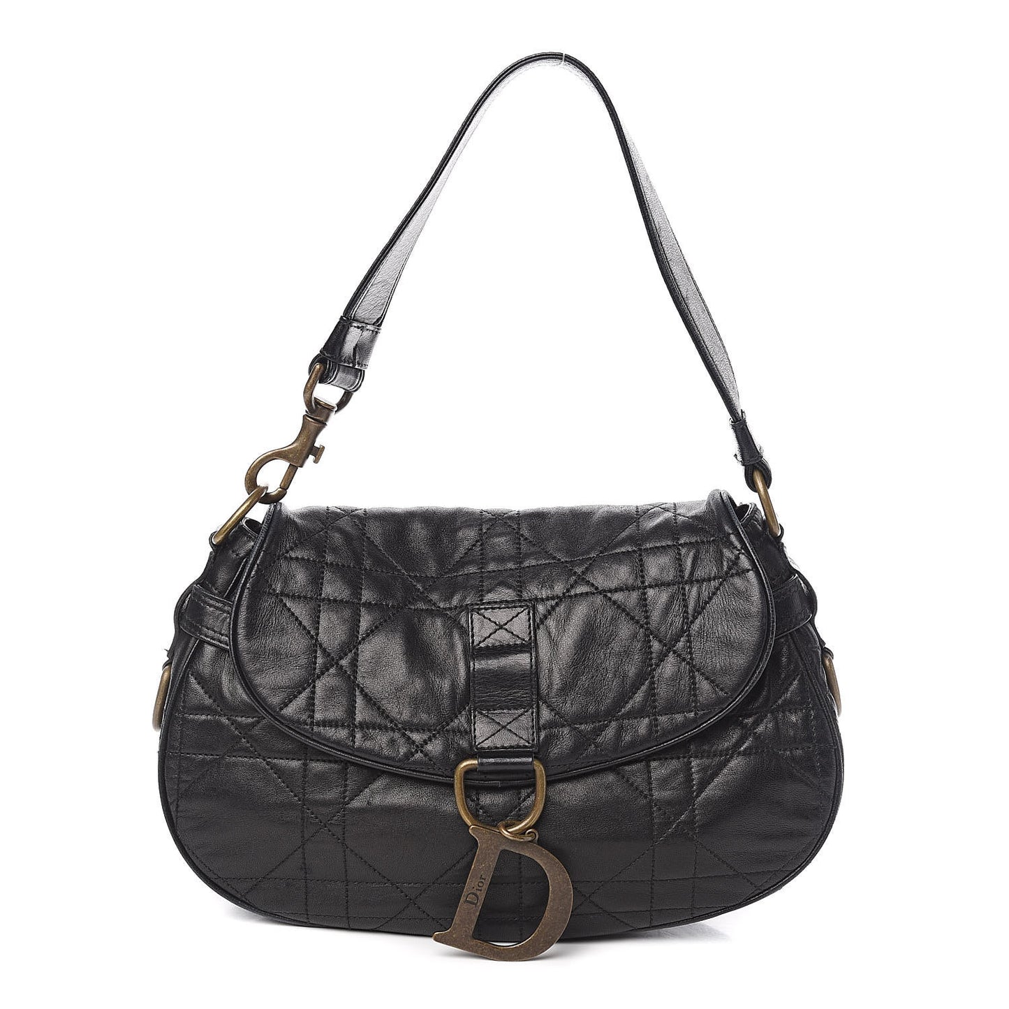 Lambskin Cannage Flap Bag Black