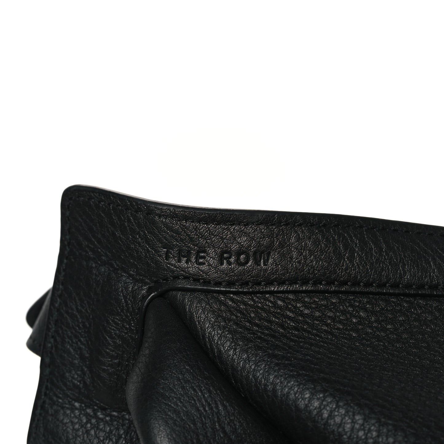 Grained Calfskin Small Slouchy Banana Bag Black