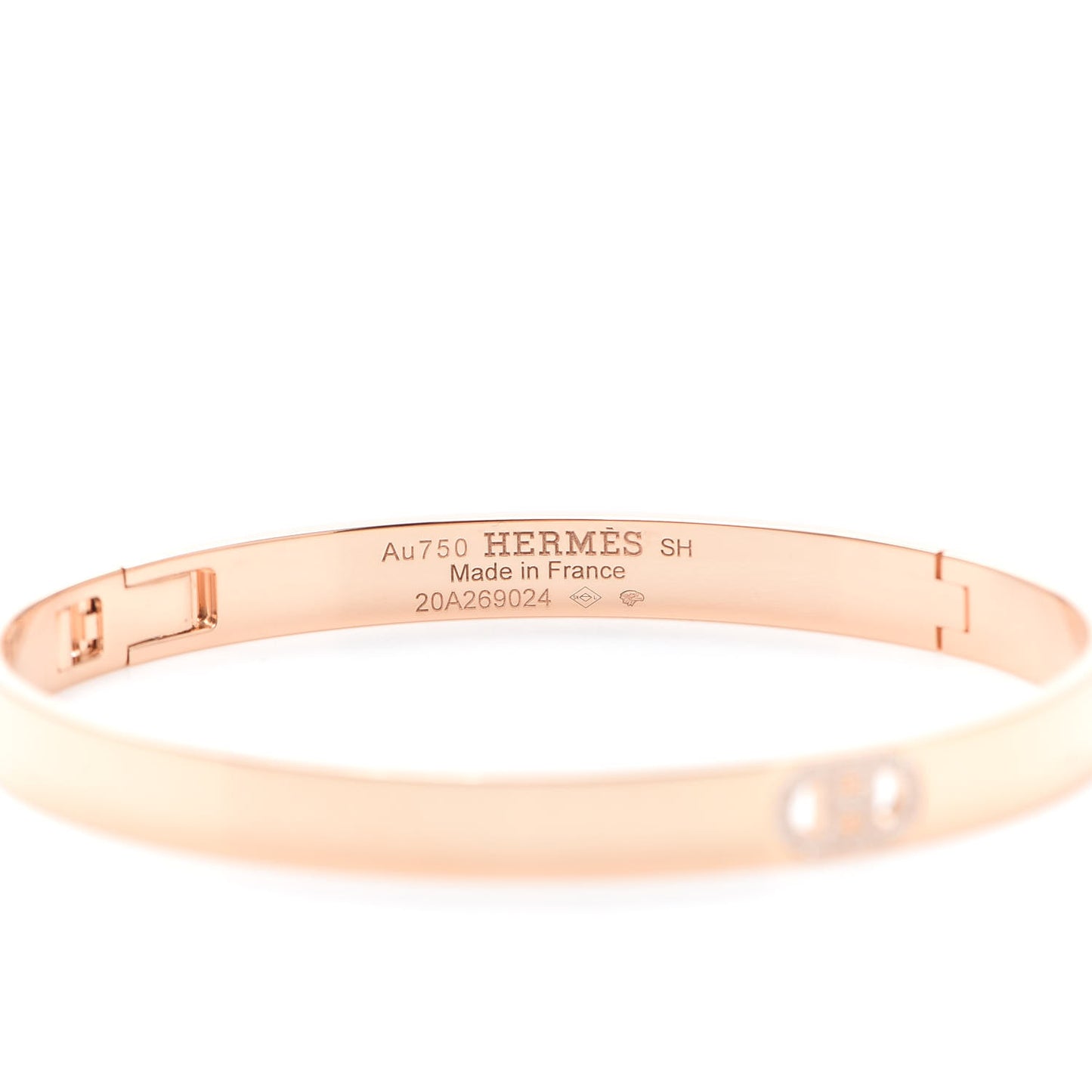 18K Rose Gold Diamond PM H D'Ancre Bracelet SH