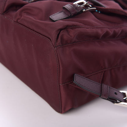 Prada Nylon Vela Small Backpack Bordeaux Black 8 of 9