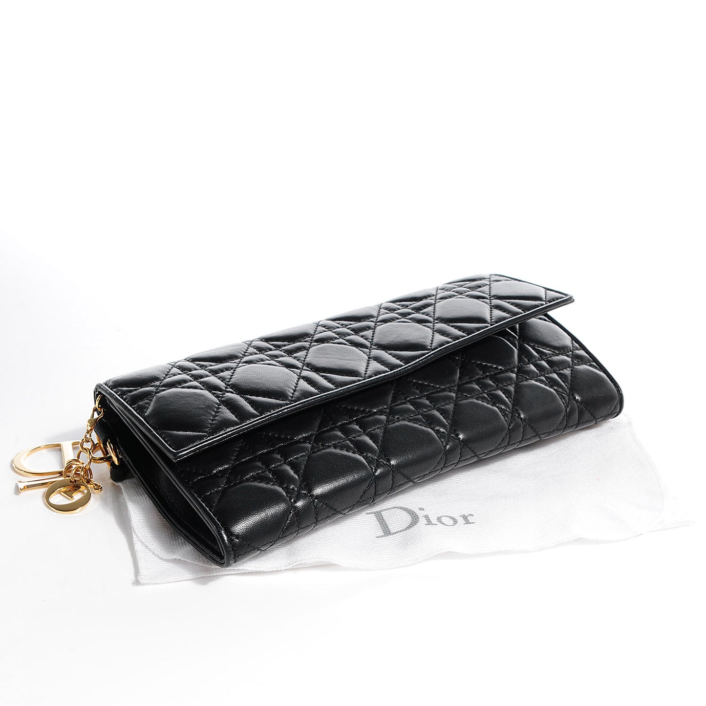 Lambskin Cannage Clutch Black