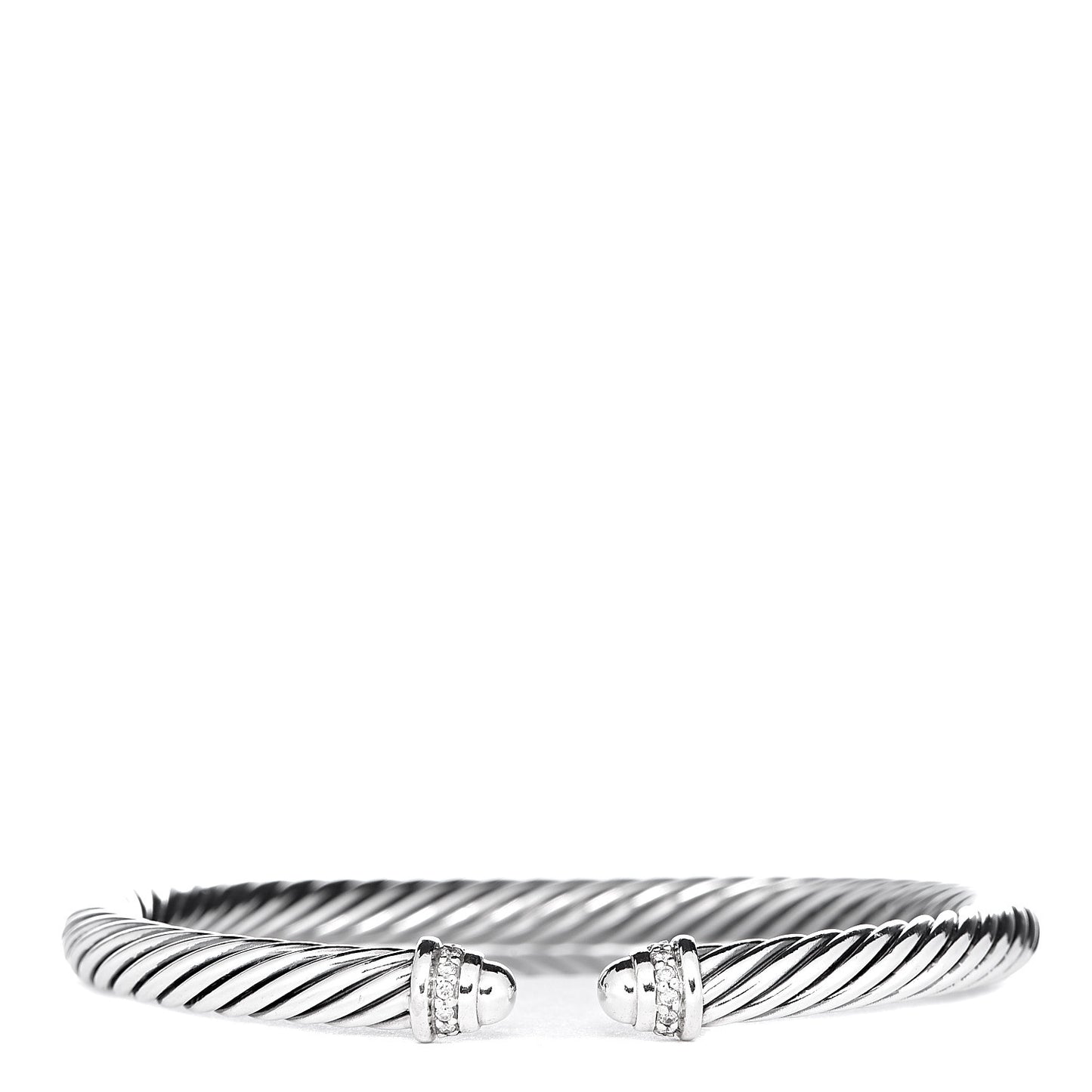 Sterling Silver Diamond 5mm Cable Classics Dome Bracelet