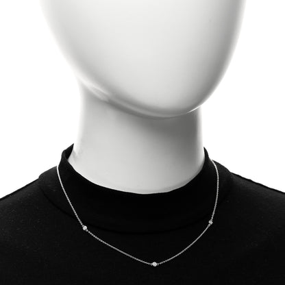 Tiffany Sterling Silver Diamond .09ctw Elsa Peretti Diamonds by the Yard Three Station Necklace 2 of 5