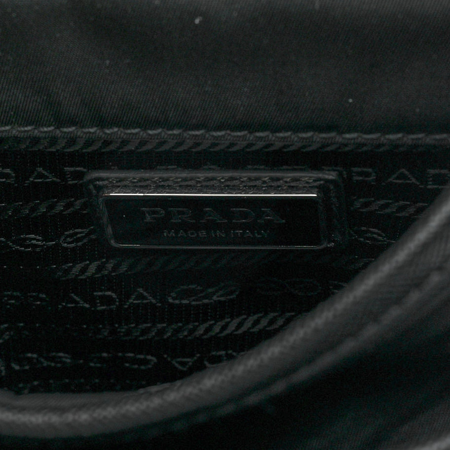 Re-Nylon Saffiano Mini Pocket Single Snap Buckle Messenger Bag Black