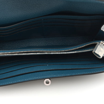 Hermes Ostrich Kelly Longue Wallet Cobalt 5 of 7