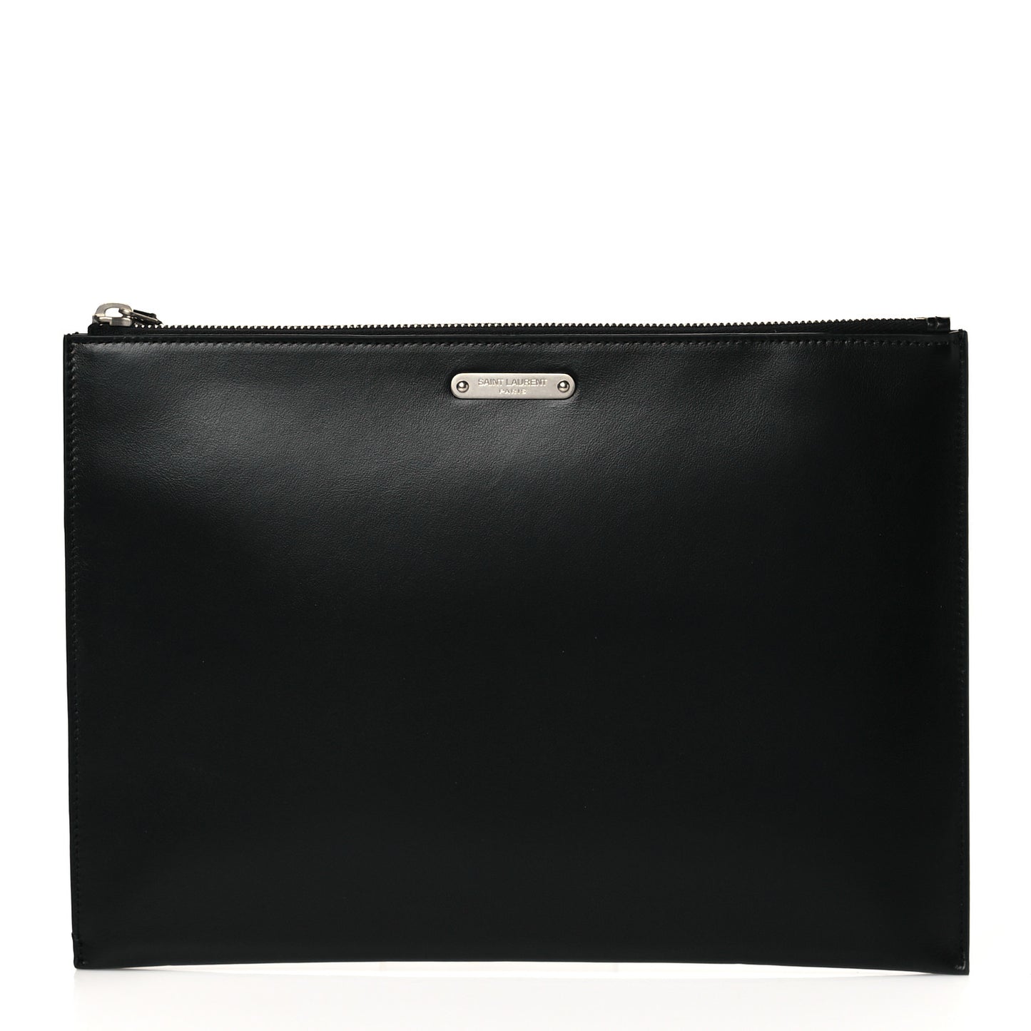 Calfskin Zipped Clutch Black
