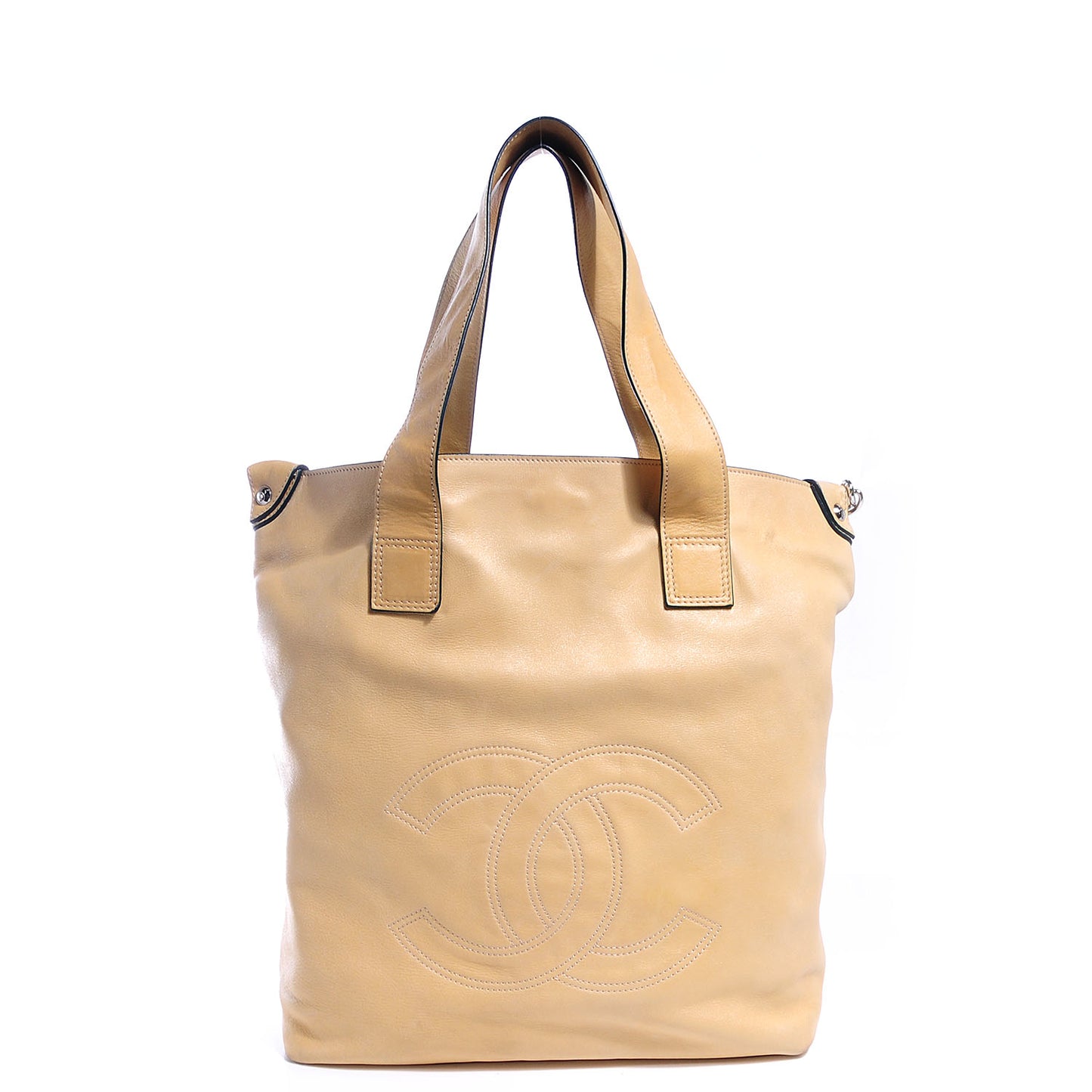 Lambskin Edgy Tote Beige