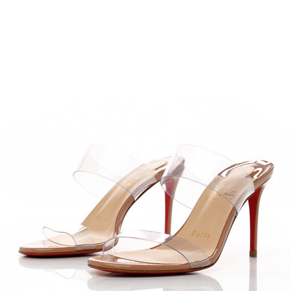 Christian Louboutin Patent PVC Just Nothing 85 Slide Sandals 36 Nude 3 of 8