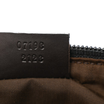 Gucci Denim Monogram Boat Pochette Dark Brown 7 of 15