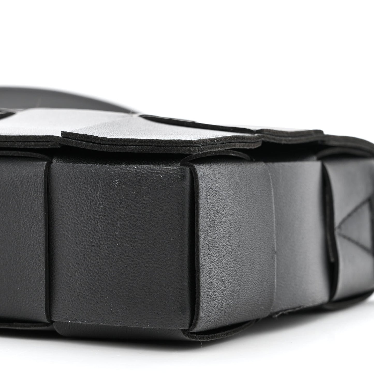 Lambskin Maxi Intreccio Small Cassette Crossbody Bag Black
