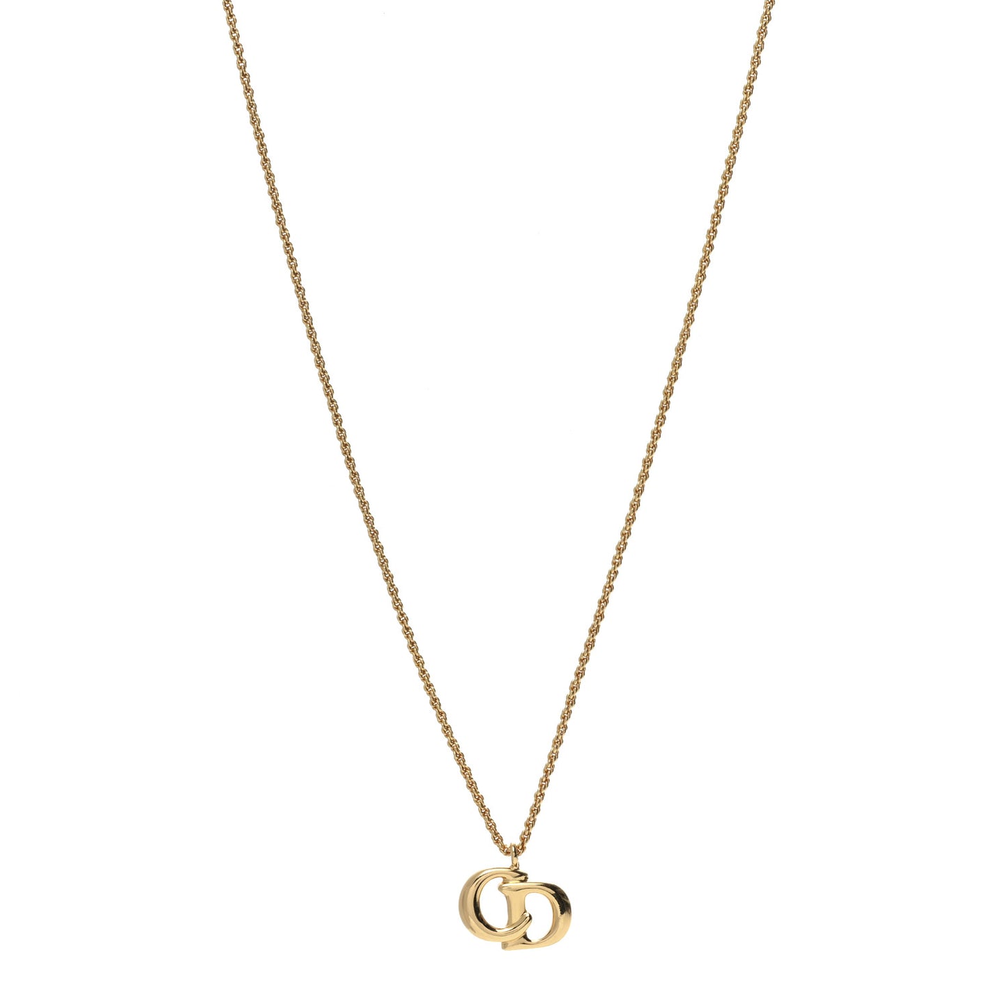 Metal CD Logo Necklace Gold