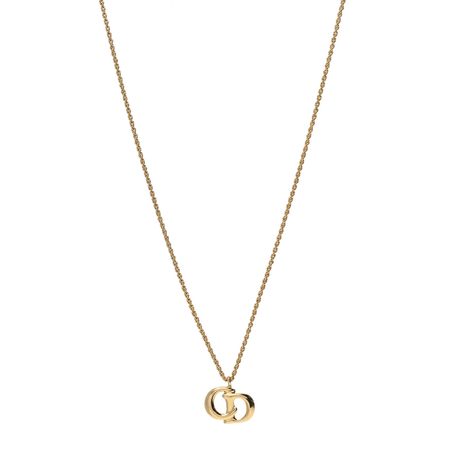 Christian Dior Metal CD Logo Necklace Gold 1 of 4