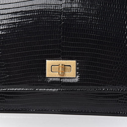 Chanel Lizard Reissue Wallet on Chain WOC Black 10 of 12