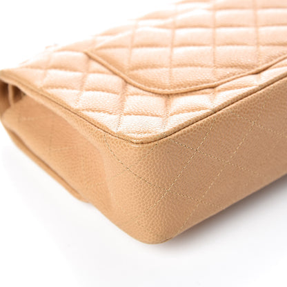 Chanel Caviar Quilted Medium Double Flap Beige 11 of 12
