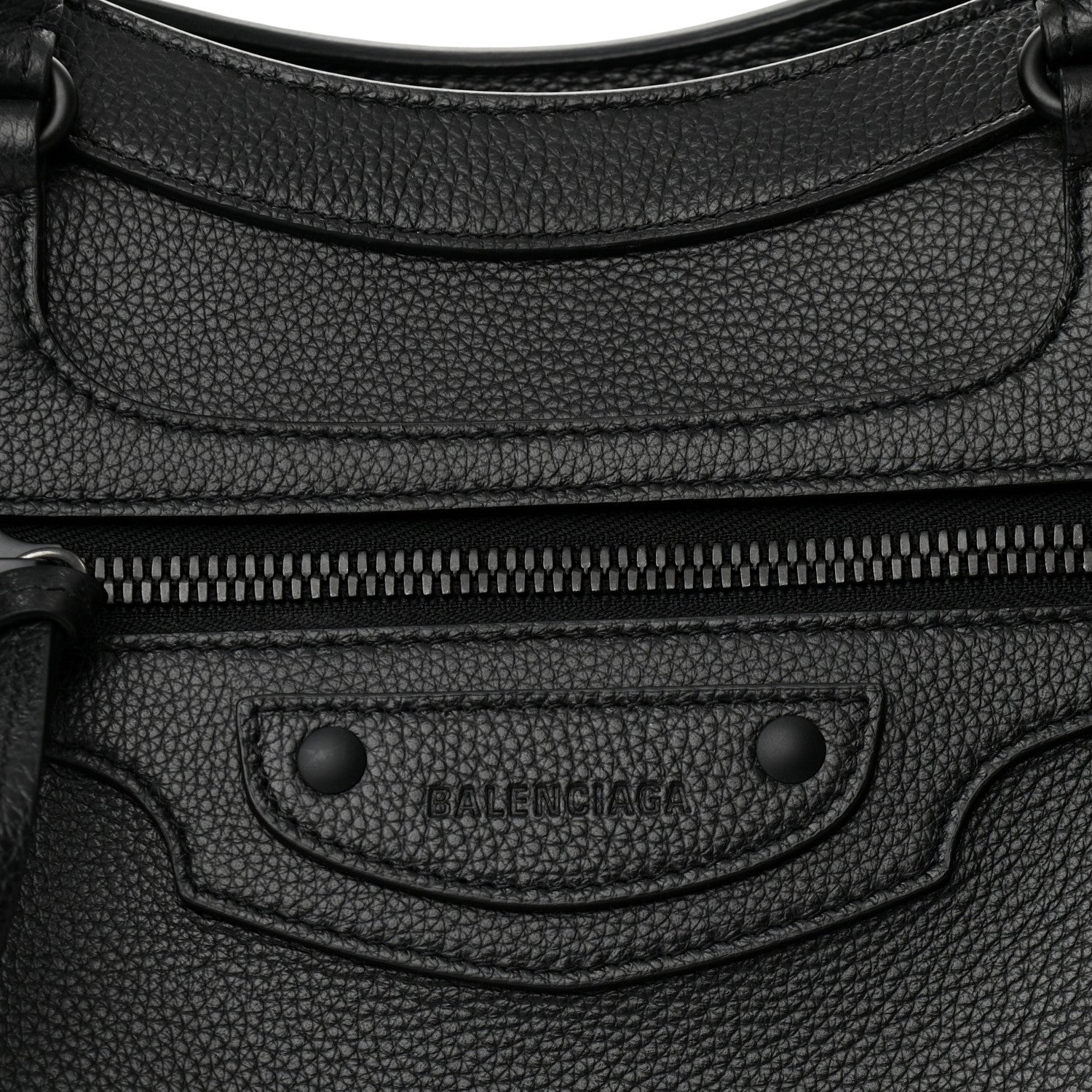 Balenciaga Grained Calfskin Neo Classic Black Hardware Medium City Black 7 of 9