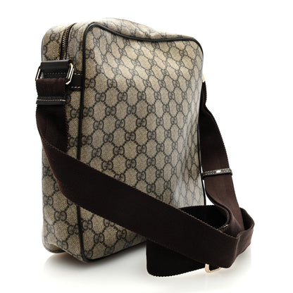 Gucci GG Plus Monogram Selleria Calfskin Medium Messenger Bag Beige Ebony Cocoa Dark Chocolate 3 of 8