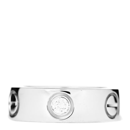 Cartier 18K White Gold 3 Diamond 5.5mm LOVE Ring 47 4 1 of 4