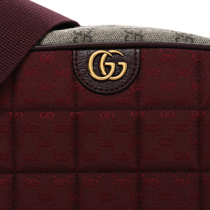 Gucci Monogram GG Mignon Textured Dollar Calfskin GG Supreme Monogram Quilted Small Crossbody Bag  Burgundy Beige Ebony 8 of 10