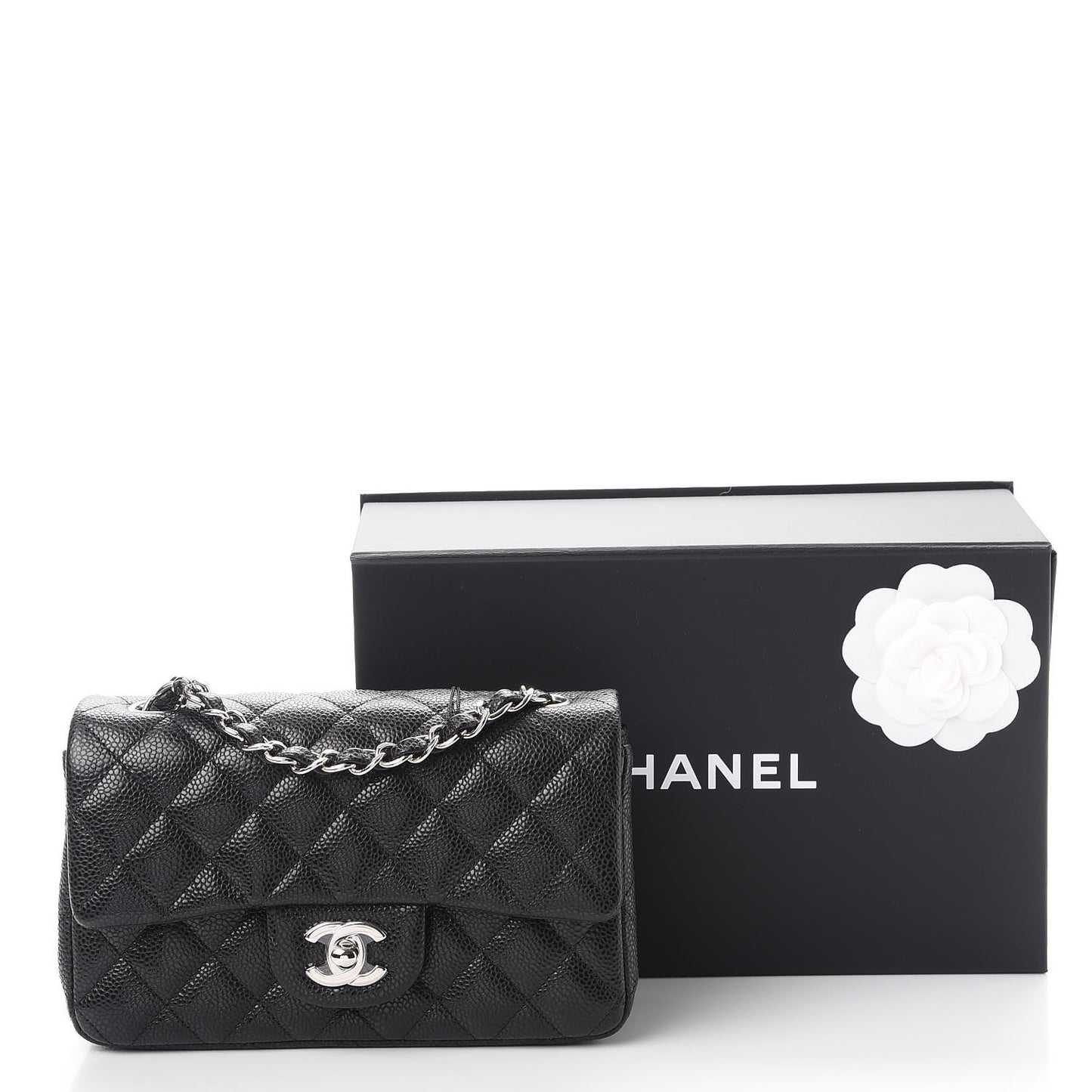 Caviar Quilted Mini Rectangular Flap Black