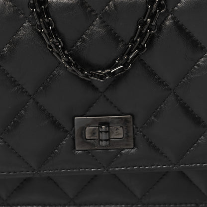 Chanel Aged Calfskin Quilted Reissue 2.55 Wallet On Chain WOC So Black 9 of 11