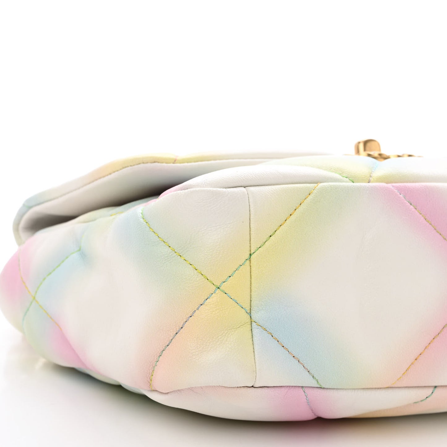 Printed Goatskin Quilted Medium Chanel 19 Flap White Multicolor