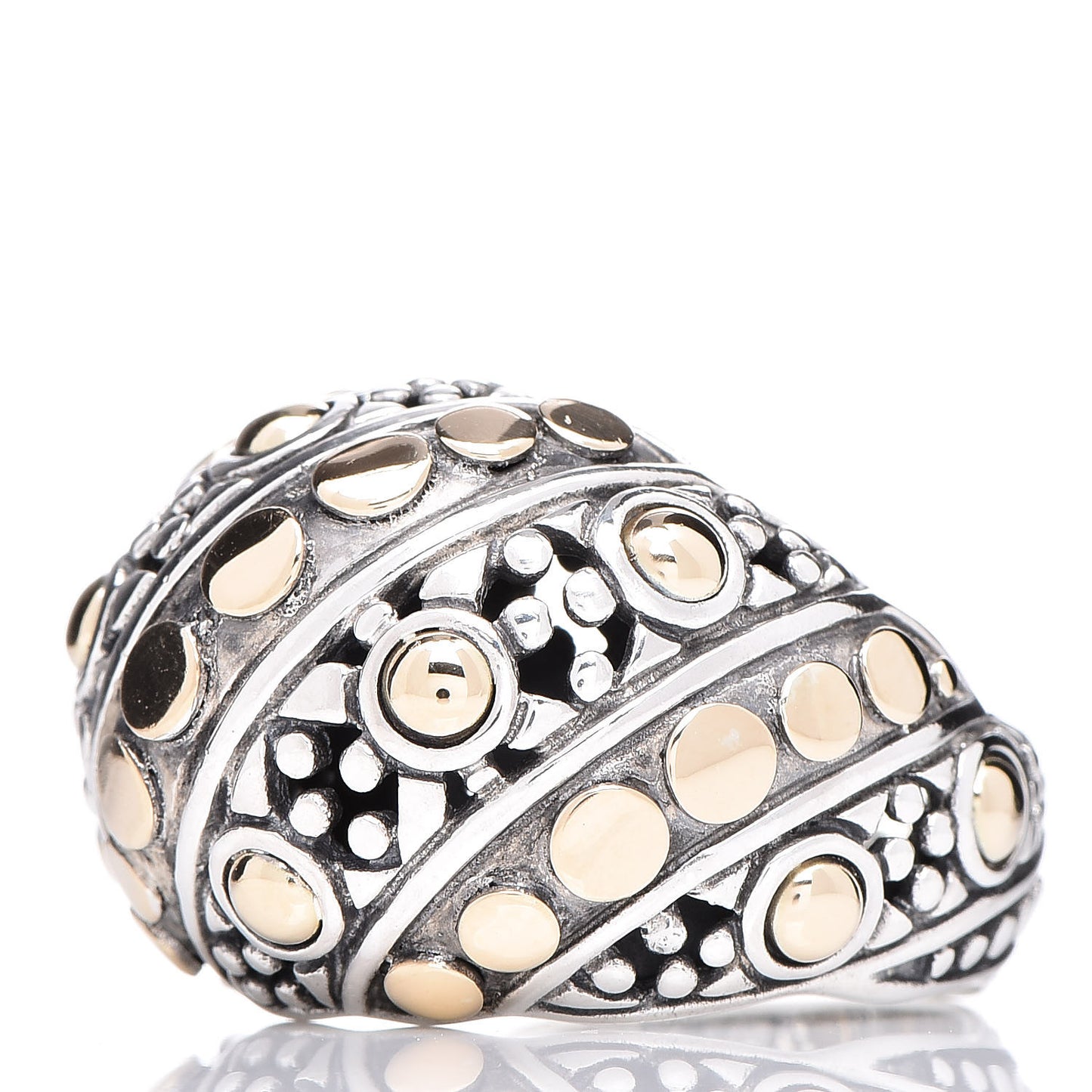 Sterling Silver 18K Yellow Gold Jaisalmer Dot Ring 53 6.5