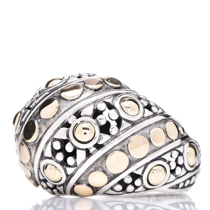 John Hardy Sterling Silver 18K Yellow Gold Jaisalmer Dot Ring 53 6.5 3 of 7